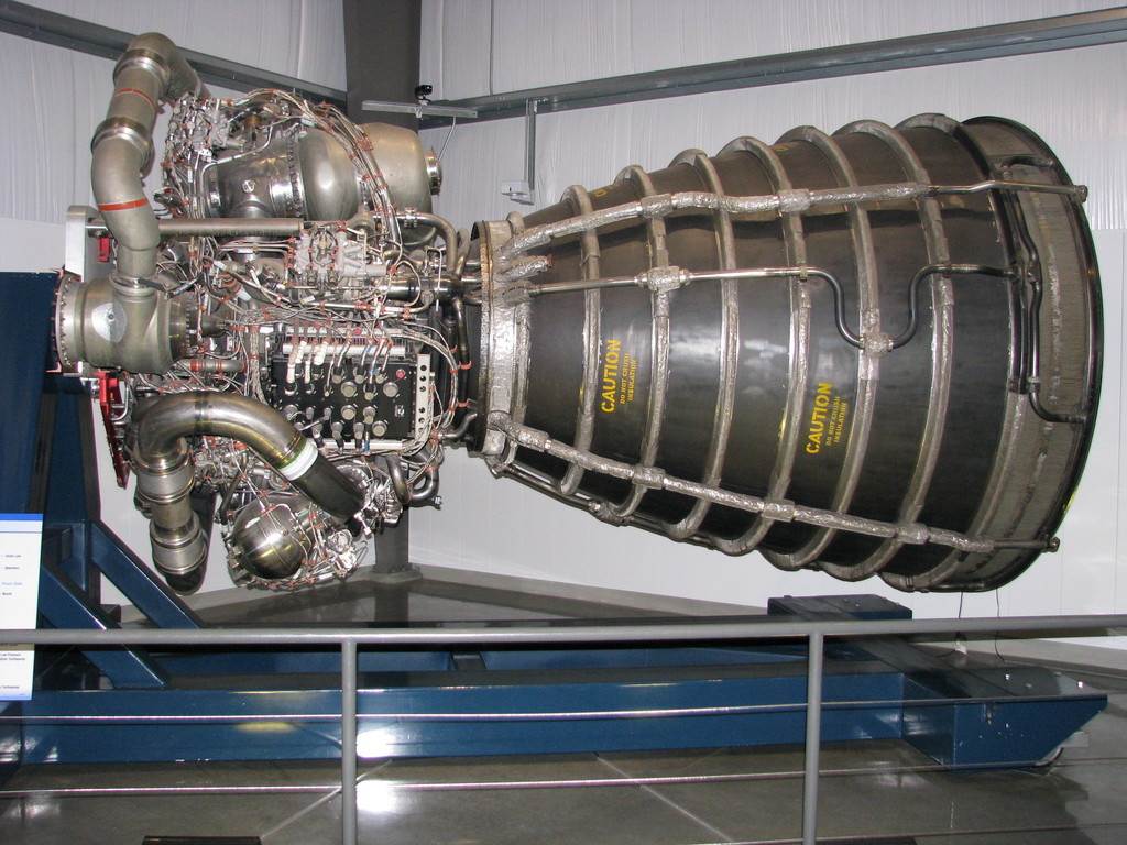 A Space Shuttle Main Engine, probably the most thoroughly tested rocket engine in the world