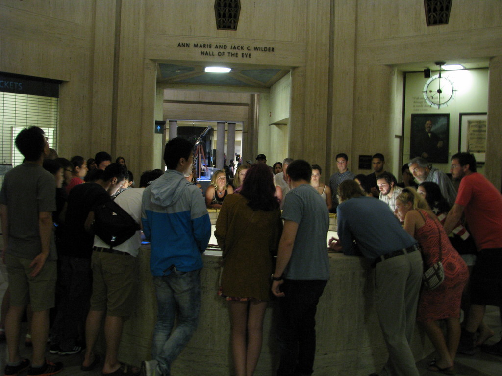 Griffith Observatory's inside was surprisingly busy at night.