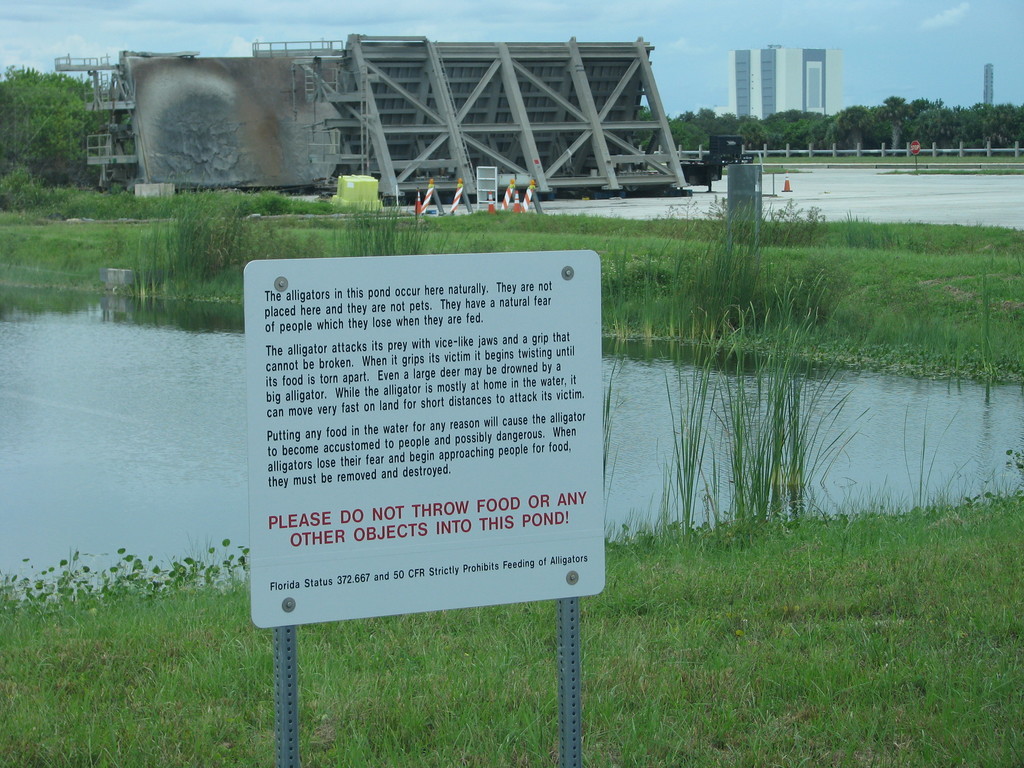 Alligator pond with massive Flame Deflector (not sure how old).