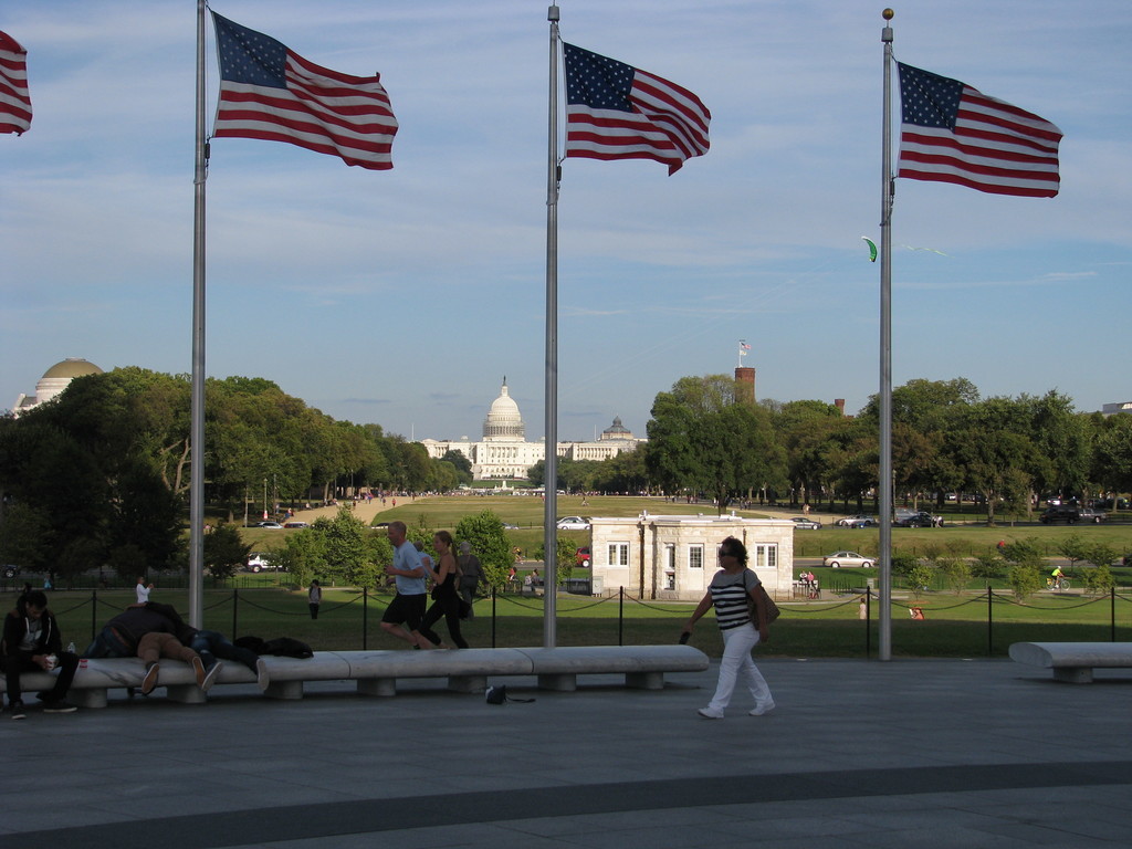 The US capitol west side as seen from the Washington Monument.