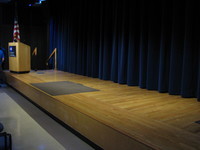 The podium for presenters during the von Kármán lectures.