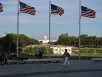 The US capitol west side as seen from the Washington Monument.