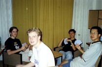 the US team playing cards