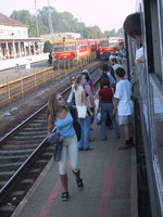 view out of the leaving train