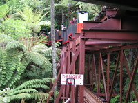 Bridge on the railway, with the other train passing overhead us.