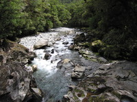 The Cleddau River, a mere 10m from where it has just plunged through the chasm.