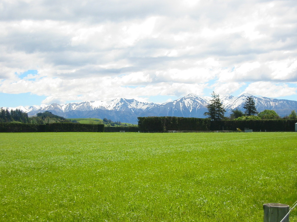 Mountains and long white clouds