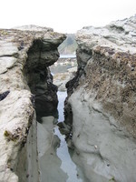 View onto the sea through a gap