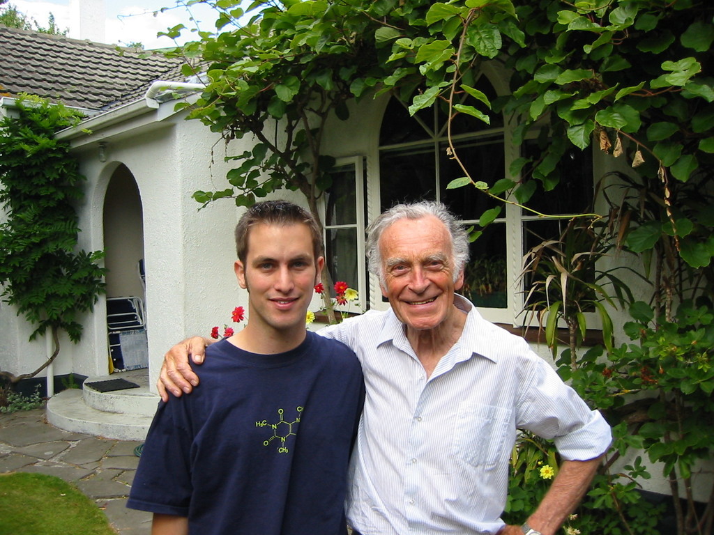 Tim's grandfather had a very exciting life and is still quite fit - Tim gave him a hacky sack for his birthday.