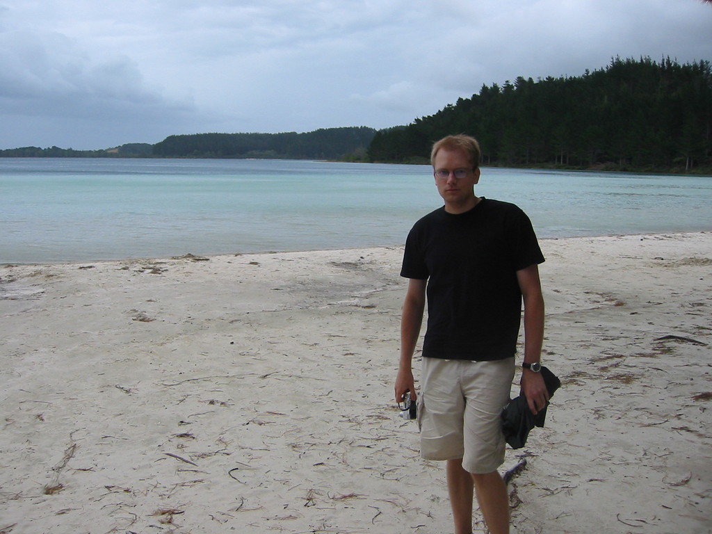 Karsten "Spiff" Sperling at Taharoa Lake, north of Auckland near Dargaville.