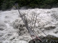 New Zealand Summer on 04/01/2004: extremely wet (photo courtesy of Stephen France (?)). The wettest hour alone saw 104mm of rain.