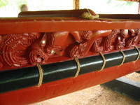 Closeup of world's largest waka, launched on the 100year anniversary of the Treaty of Waitangi.